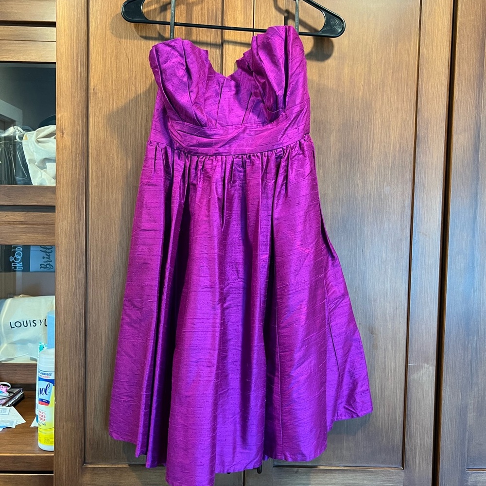 Watters & Watters Silk Strapless cocktail dress